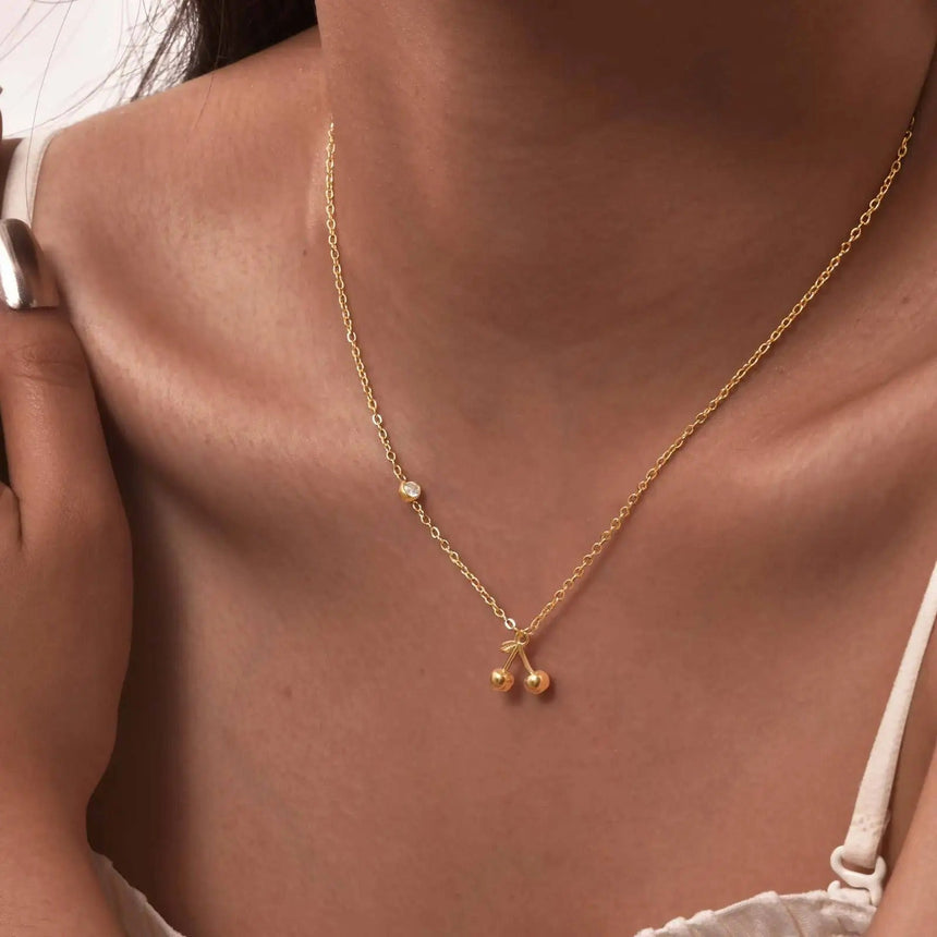 Sideway Cherry Necklace