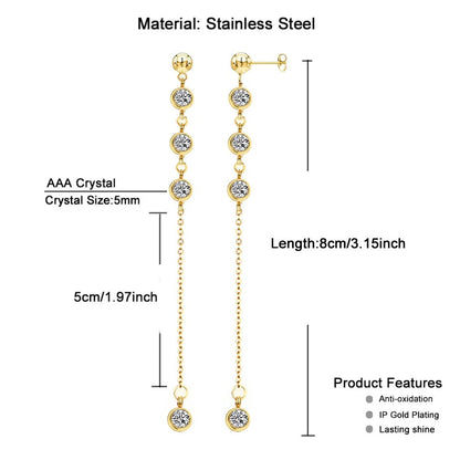 Hanging Crystal Necklace & Earring Set