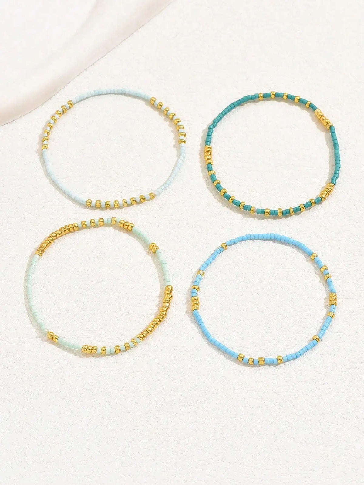 4pc Handmade Oceanic Bead Bracelets
