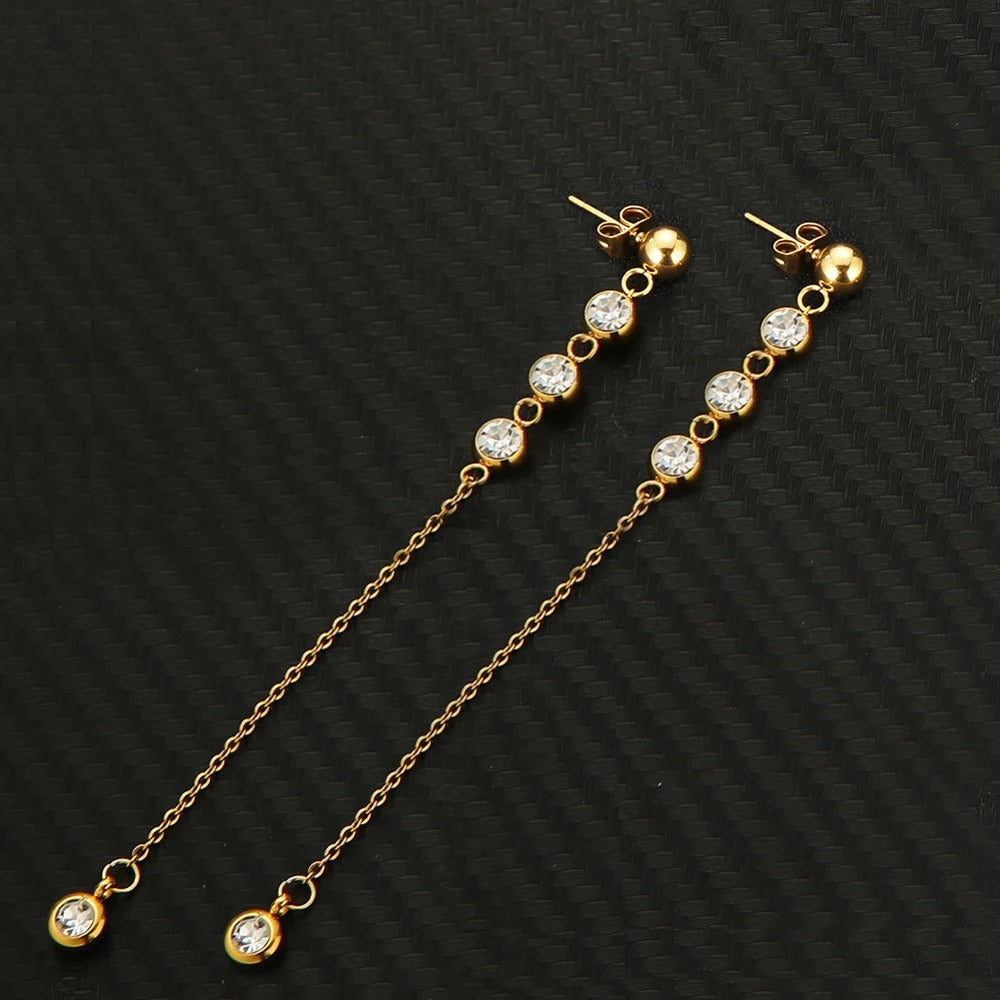 Hanging Crystal Necklace & Earring Set