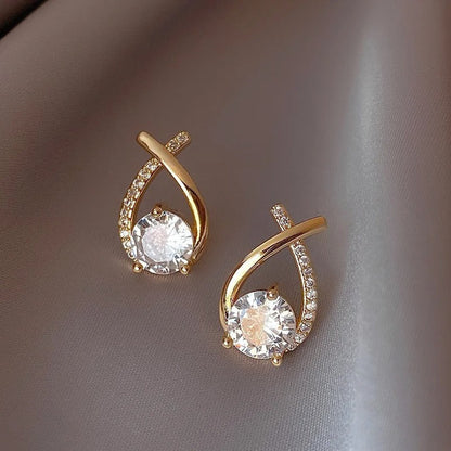 Shiny Ribbon Stud Earrings