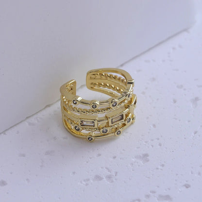 18k Hollow Inlaid Sun Ring