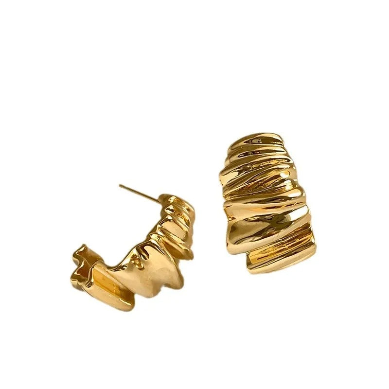 Wavy Ripple Stud Earrings
