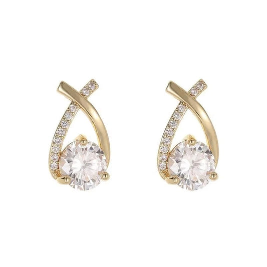 Shiny Ribbon Stud Earrings