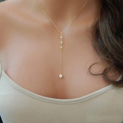 Hanging Crystal Necklace & Earring Set