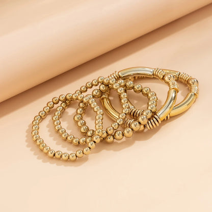 Chunky Round Bead Bracelet Stack