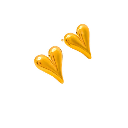Dainty Compressed Hearts Earrings