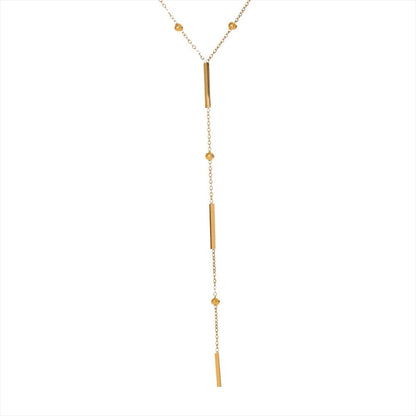 Thin Long Bar Tassel Necklace