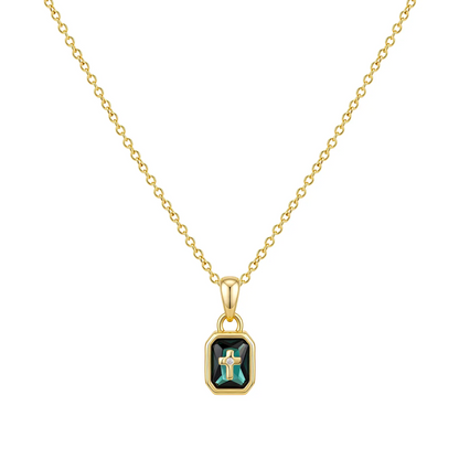 Cross Birthstone Necklace