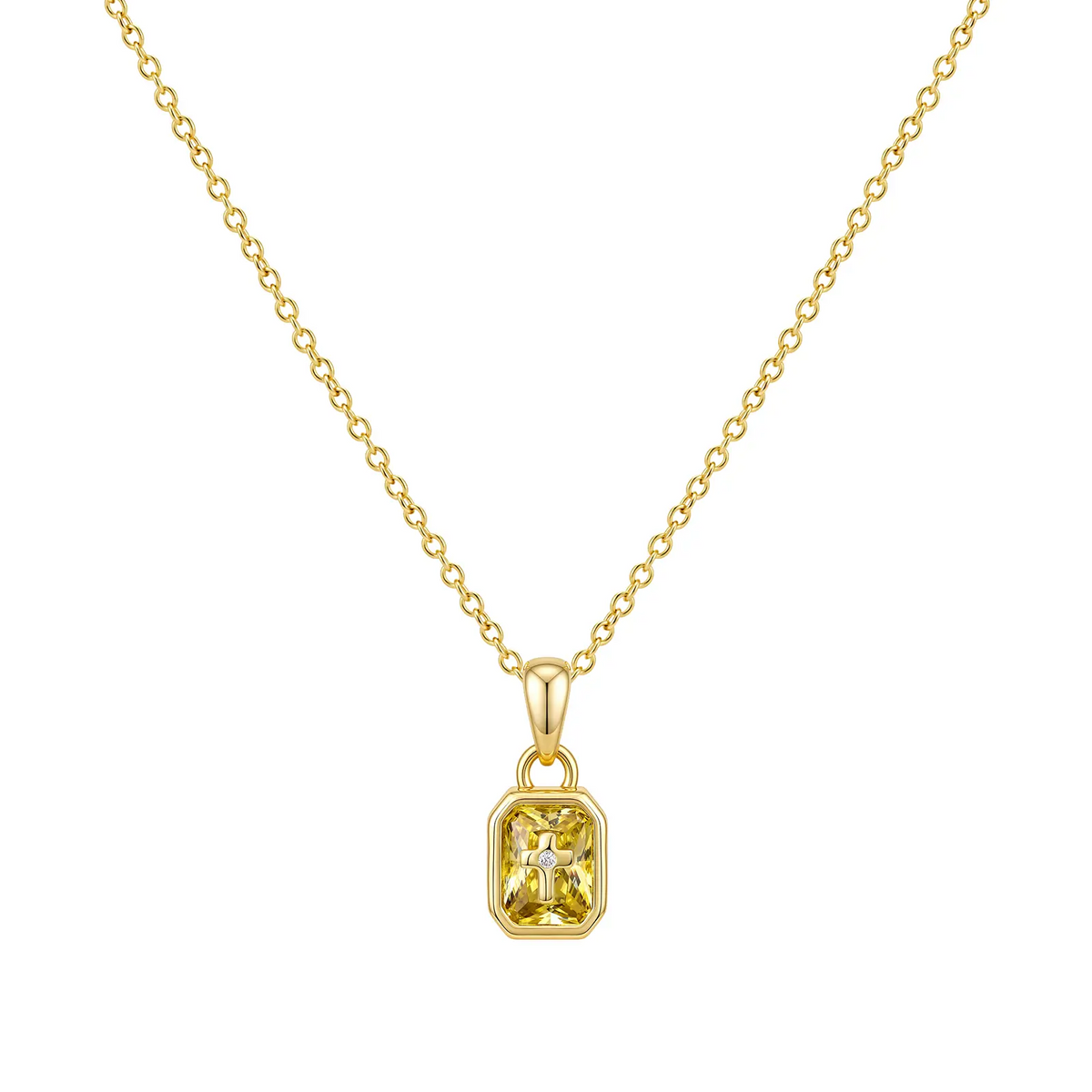 Cross Birthstone Necklace
