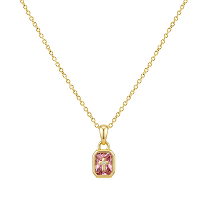 Cross Birthstone Necklace