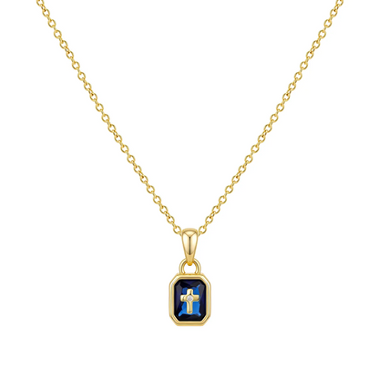 Cross Birthstone Necklace
