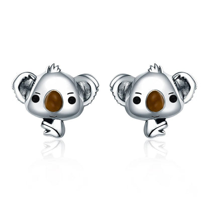 Brown Nose Koala Stud Earrings
