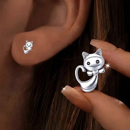 Bow Tie Cat Stud Earrings