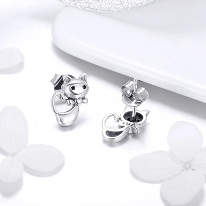 Bow Tie Cat Stud Earrings