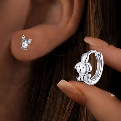 Puppy Hoop Earrings