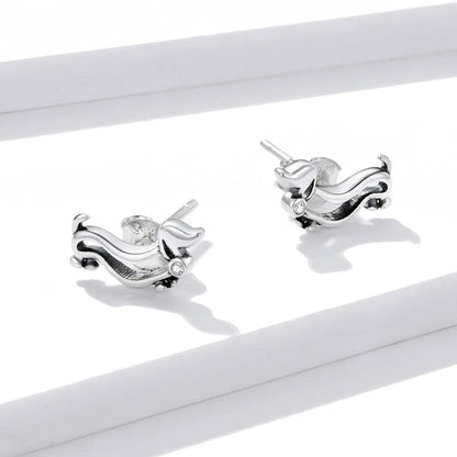 Gold Crystal Dachshund Stud Earrings
