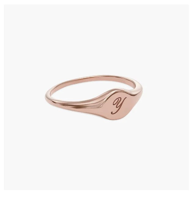 Engraved Initial Signet Ring