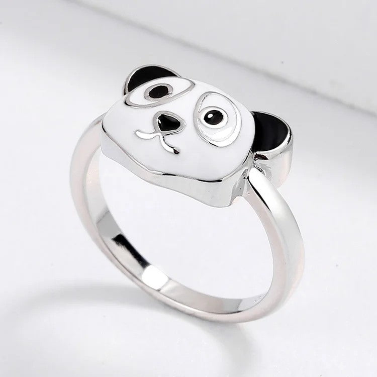 Panda Face Ring & Earring Set