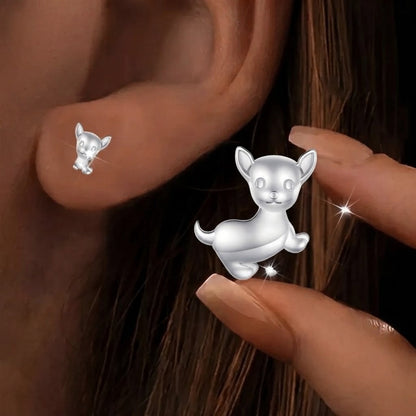 Polished Chihuahua Stud Earrings