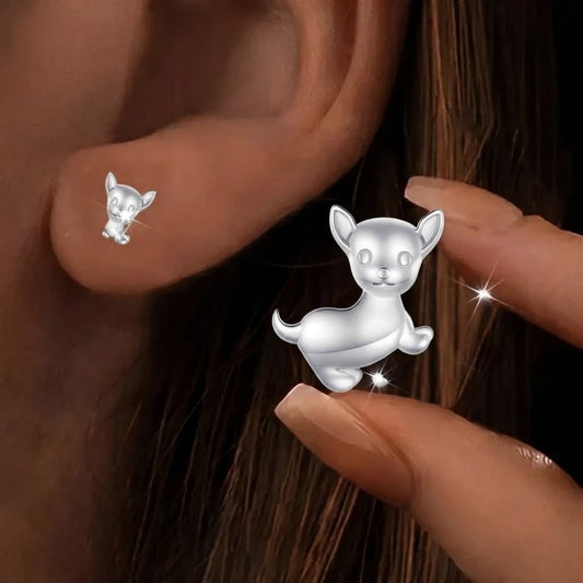 Polished Chihuahua Stud Earrings