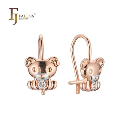 Rose Gold Bear Earrings