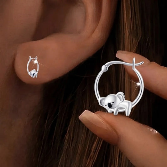 Koala Huggie Hoop Earrings