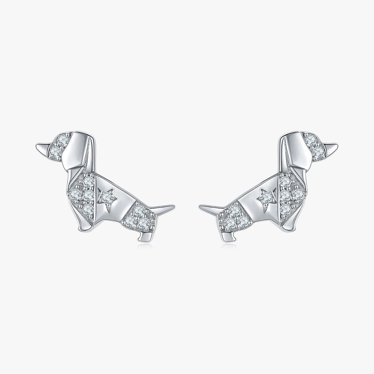 Crystal Dachshund Stud Earrings