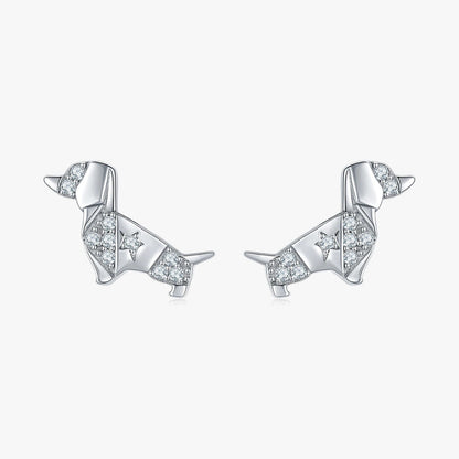 Crystal Dachshund Stud Earrings