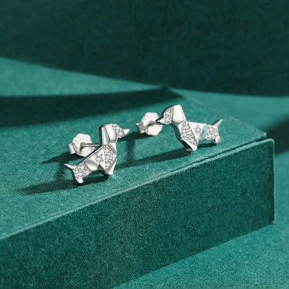 Crystal Dachshund Stud Earrings