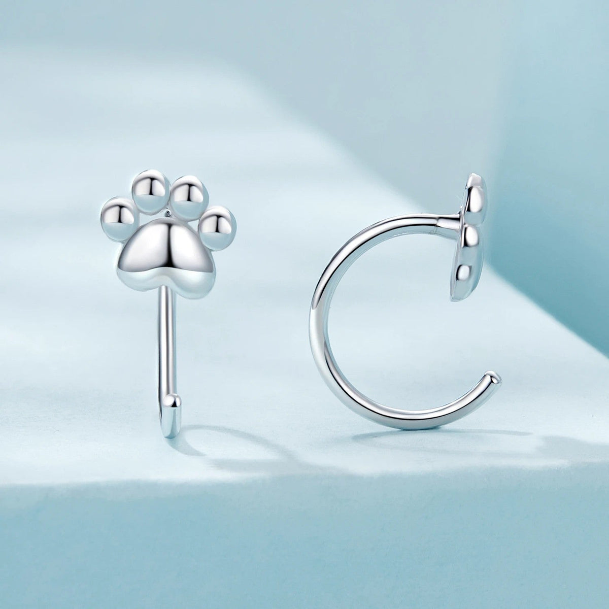 Bear Heart Crystal Stud Earrings
