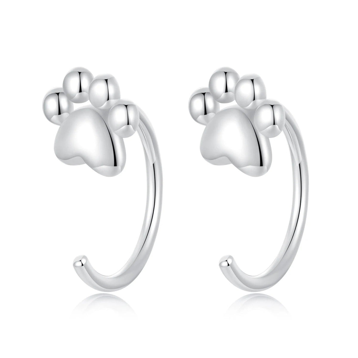 Bear Heart Crystal Stud Earrings