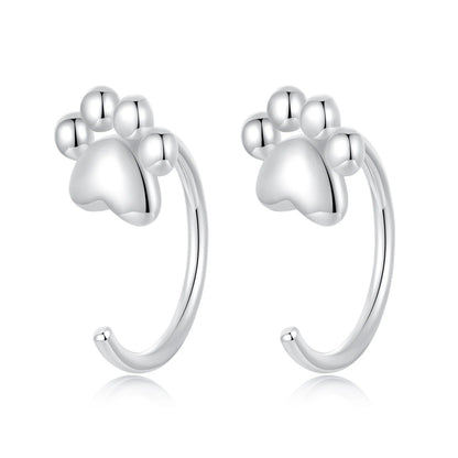 Bear Heart Crystal Stud Earrings