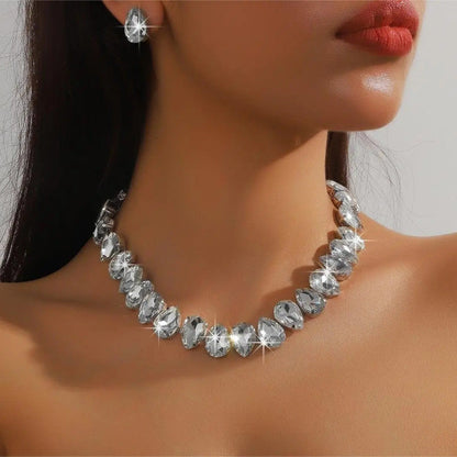 Multicolor Oval Crystal Choker Necklace