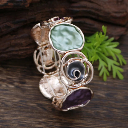 Colorful Enamel Rose Bracelet
