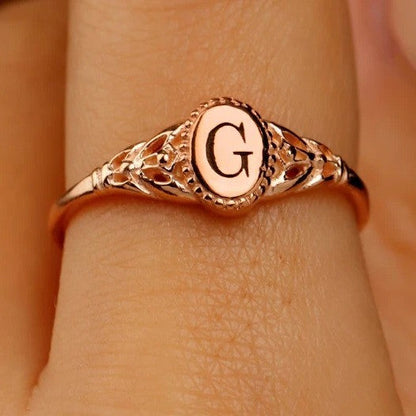 Initial Oval Signet Ring