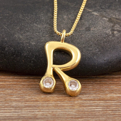 Crystal Bubble Initial Necklace