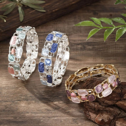 Colorful Geometric Bangle Bracelet