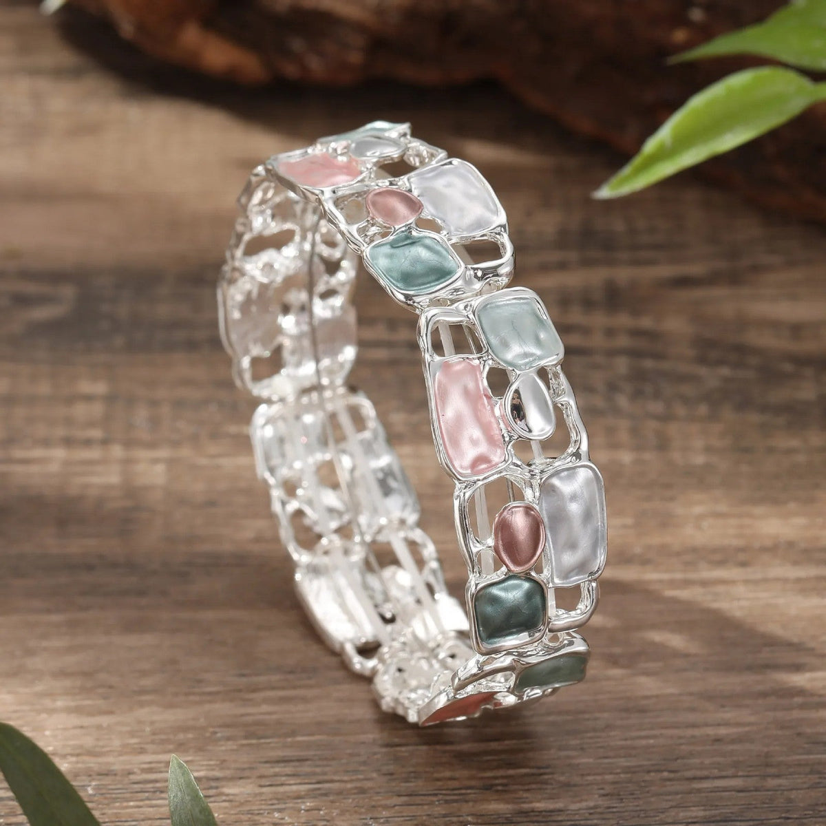 Colorful Geometric Bangle Bracelet