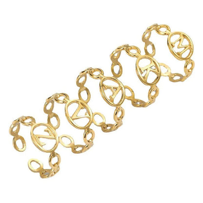 Initial Oval Link Ring