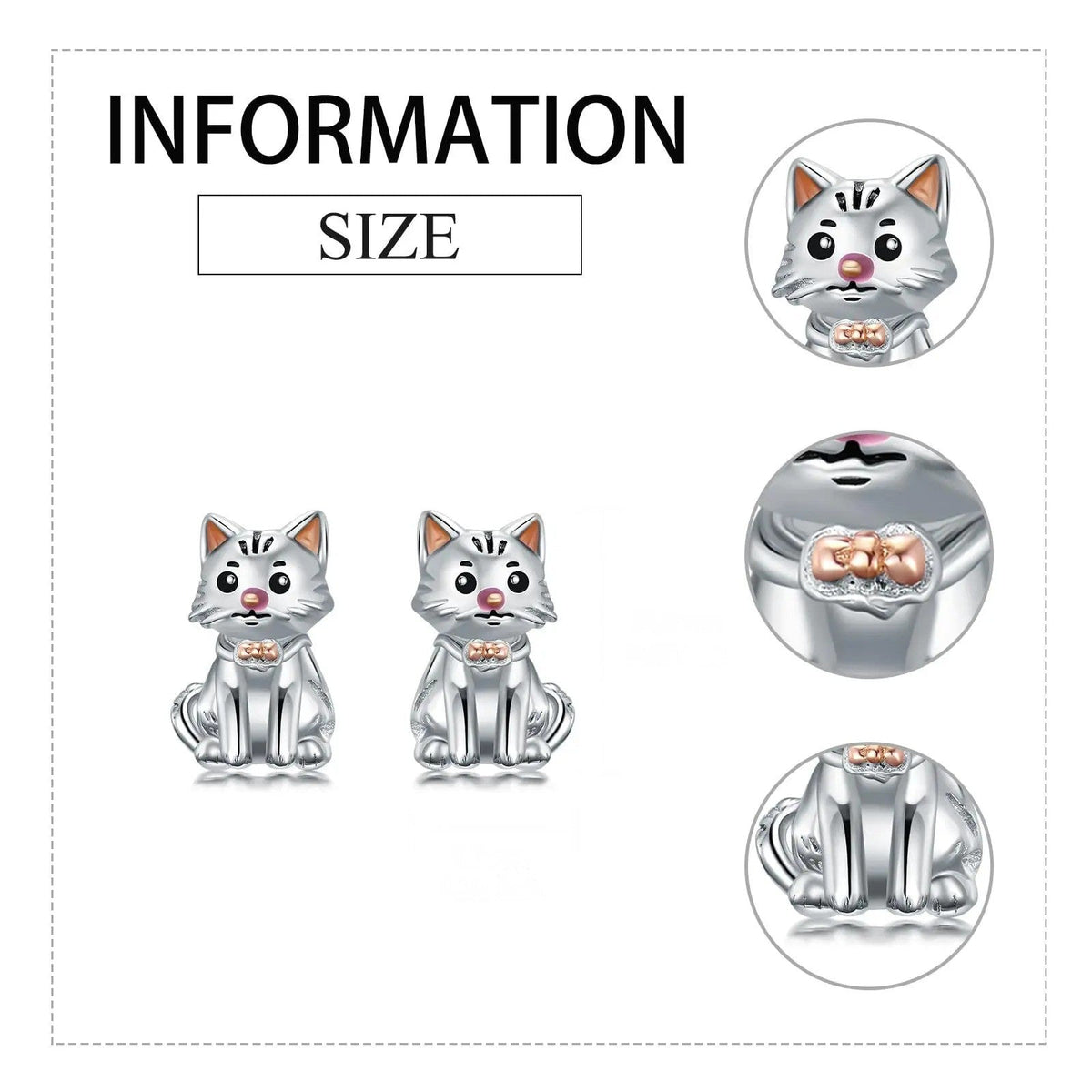 Rose Gold Bow Cat Stud Earrings