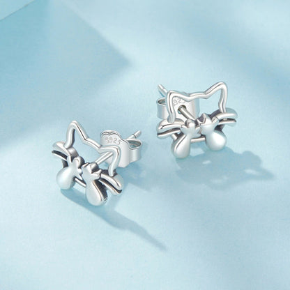 Hollow Cat Silhouette Stud Earrings