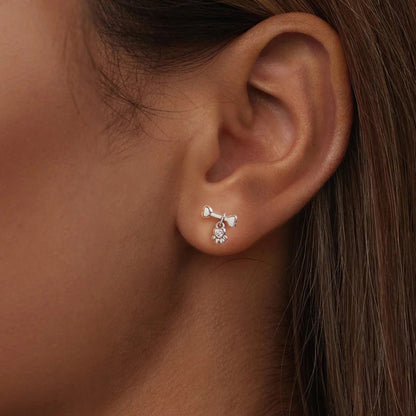 Fish Bone & Paw Stud Earrings