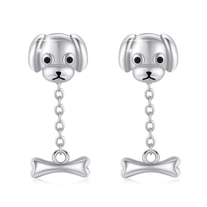 Dog Bone Drop Earrings