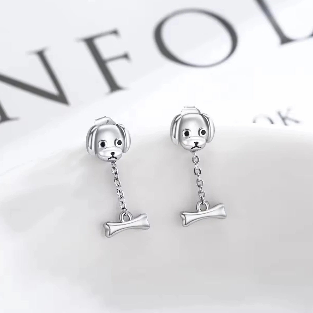 Dog Bone Drop Earrings