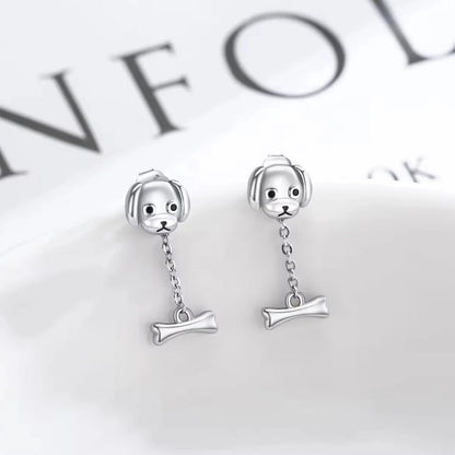 Dog Bone Drop Earrings