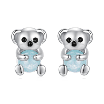 Koala Jade Stud Earrings