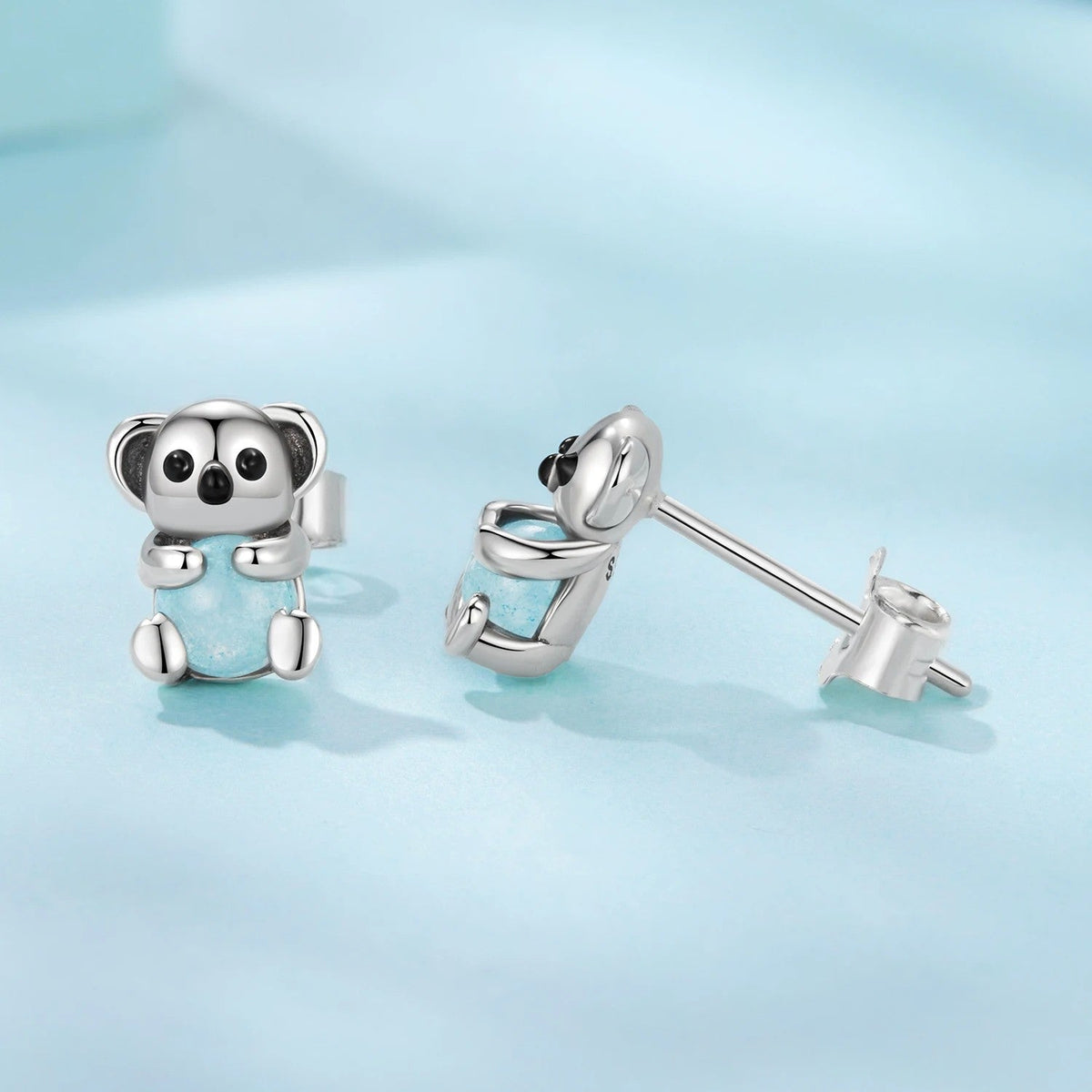 Koala Jade Stud Earrings