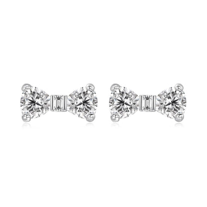 Crystal Bow Tie Stud Earrings
