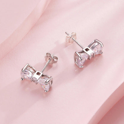 Crystal Bow Tie Stud Earrings